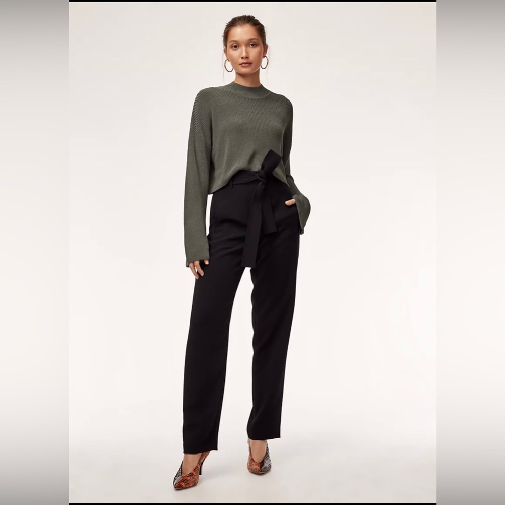 Aritzia Tie Front Black Pants